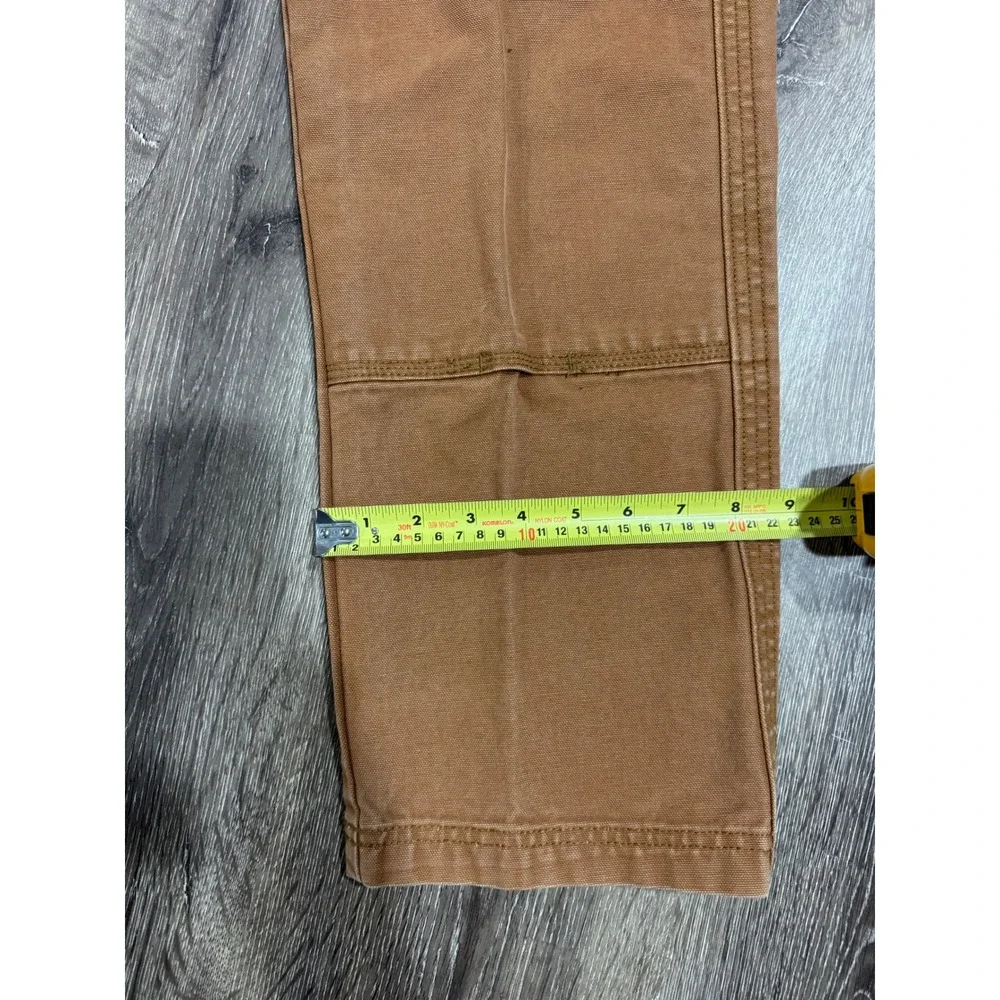 Cabelas Mens Brown Duck Canvas Cargo Work Pants Double Knee 31x29 M25PT081